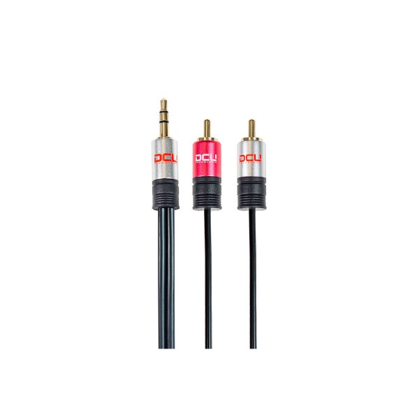 Dcu cable de audio conexión jack 3.5mm estéreo a 2 rca macho 3 metros