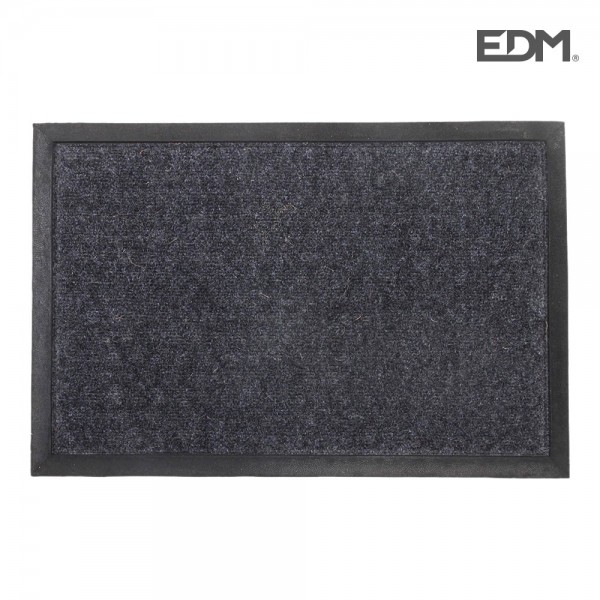 Felpudo de polipropileno gris, 60 x 40 x 0,5 cm