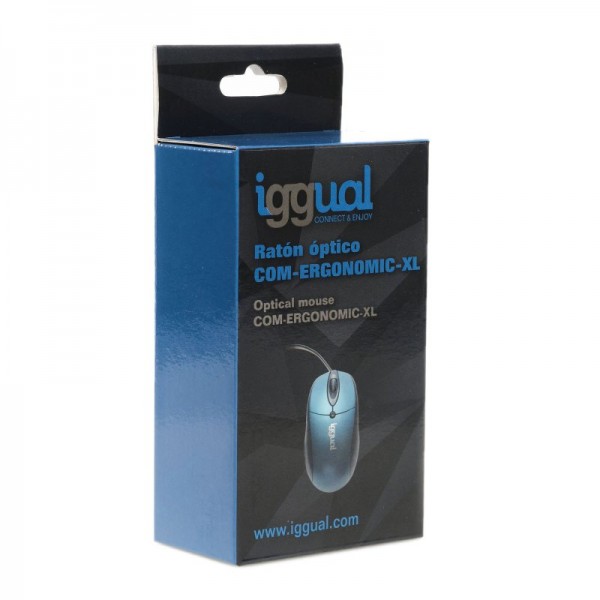Iggual ratón óptico com-ergonomic-xl-800dpi azul
