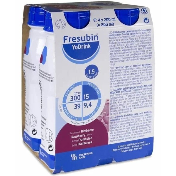 Fresubin Yodrink 4 Botellas 200 ml Sabor Frambue