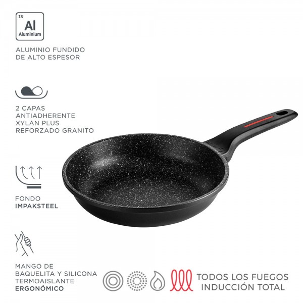 Sartén de aluminio alutherm negra ø28 cm