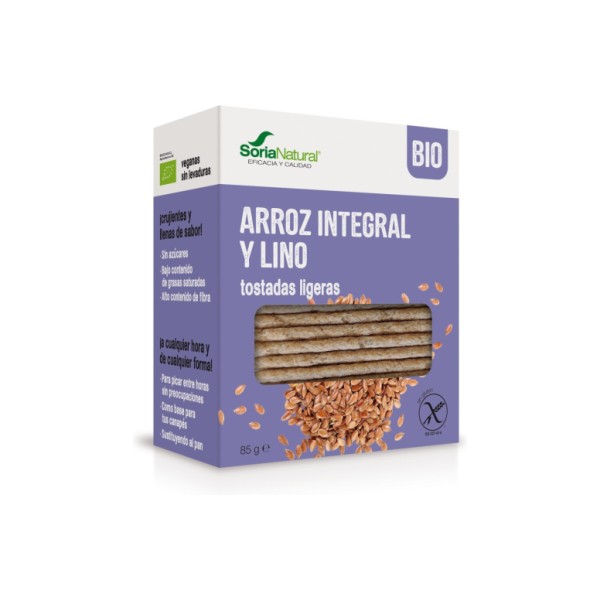 Soria Natural Tostadas Arroz Intgral y Lino 85g 