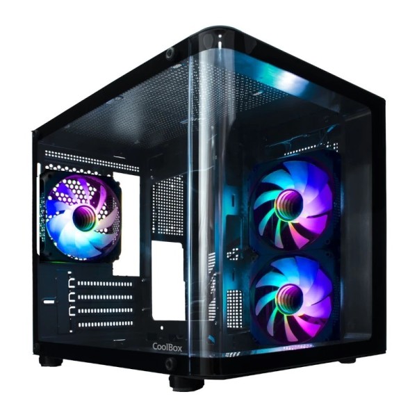 Coolbox chasis matx gm100 cristal 3xvent.argb